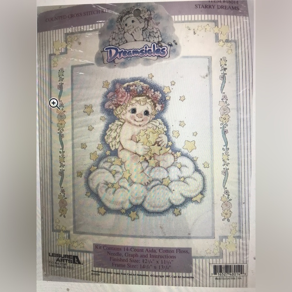 Dreamsicles Cherub Starry Dreams counted cross Stitch kit Leisure Arts 48014